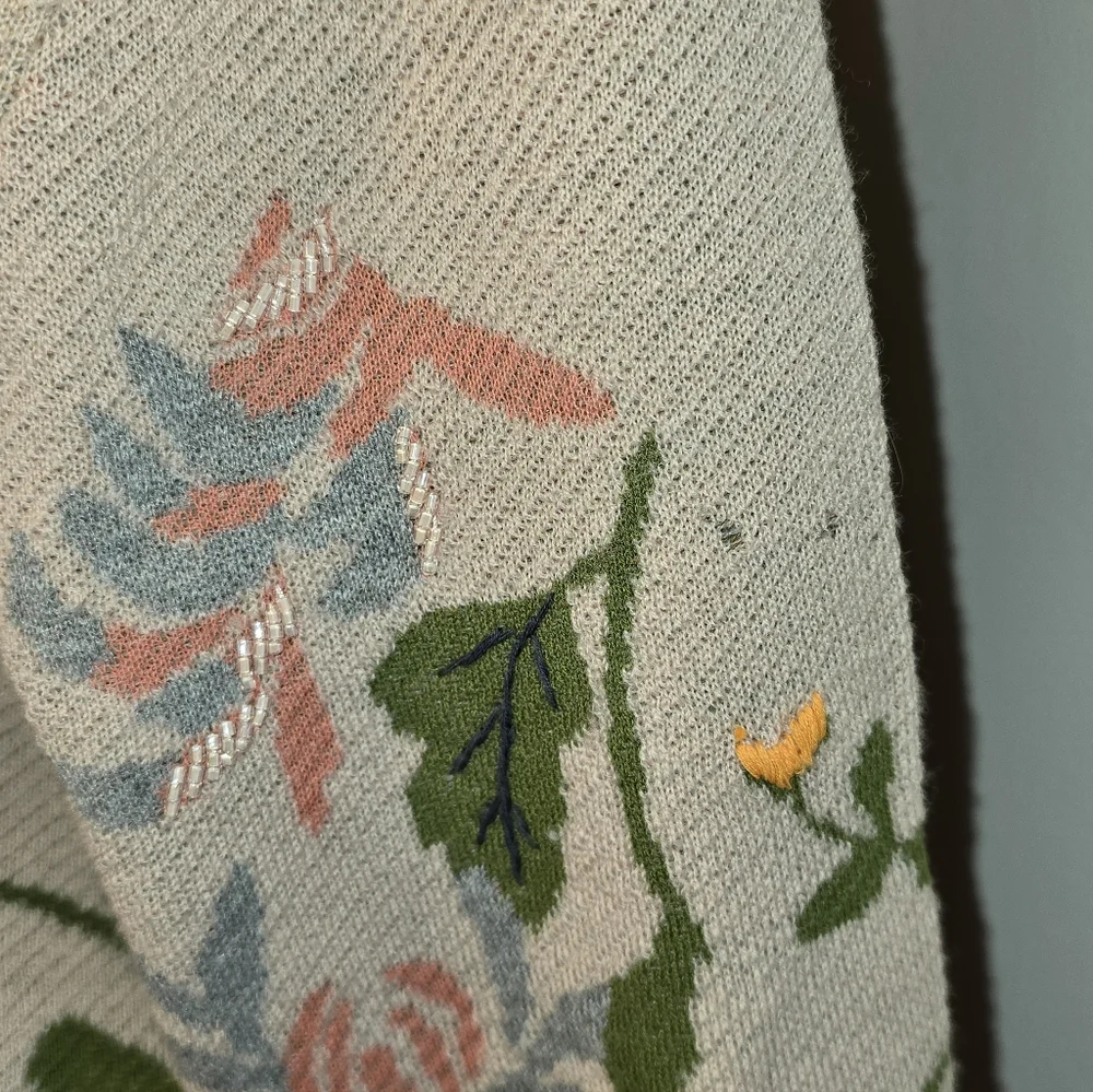 Antropologie Moth Winged Wonder Cardigan Peplum Sweater Women's Size Large - Picture 8 of 13